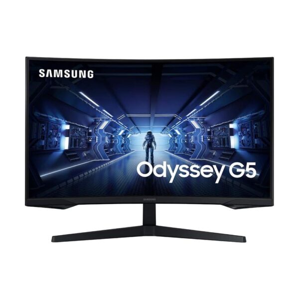 SAMSUNG 32” Odyssey G5 Gaming Monitor, WQHD (2560x1440), 144Hz, Curved, 1ms, HDMI, Display Port, AMD FreeSync Premium, HDR10